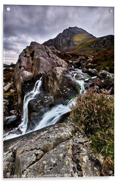 Afon Idwal and Tryfan Acrylic by Jim Butler