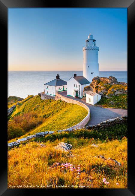 Start Point Lighthouse, South Devon Framed Print by Justin Foulkes