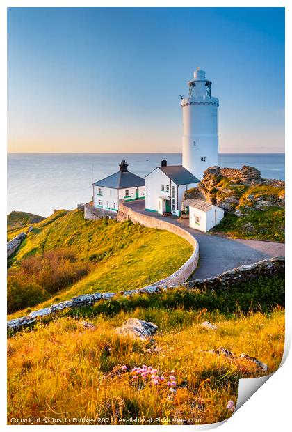 Start Point Lighthouse, South Devon Print by Justin Foulkes