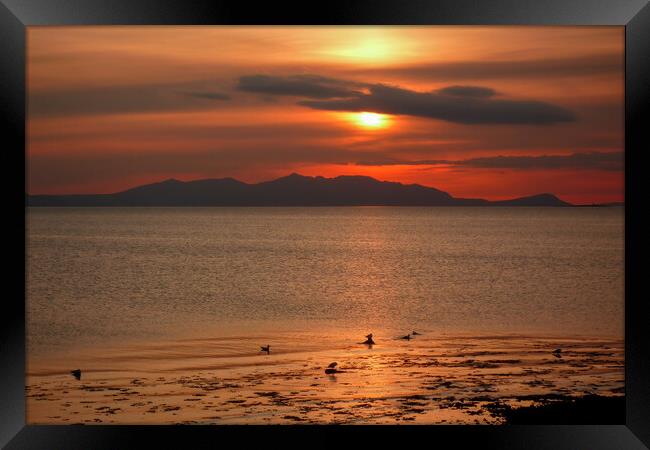 Sunset Over the Isle of Arran Framed Print by Derek Beattie
