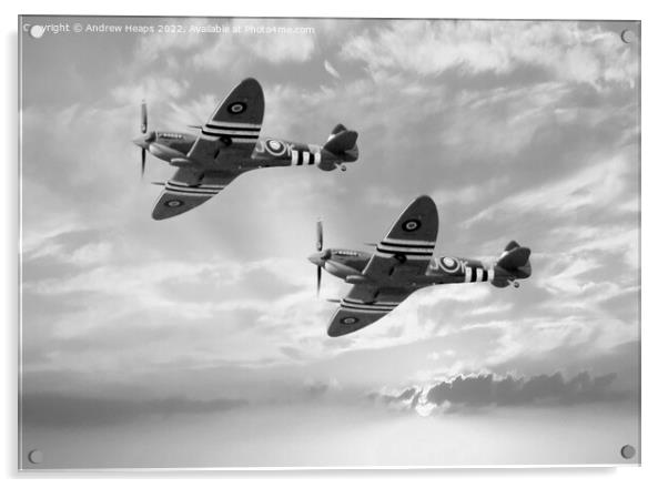 Wartime Spitfire planes Acrylic by Andrew Heaps