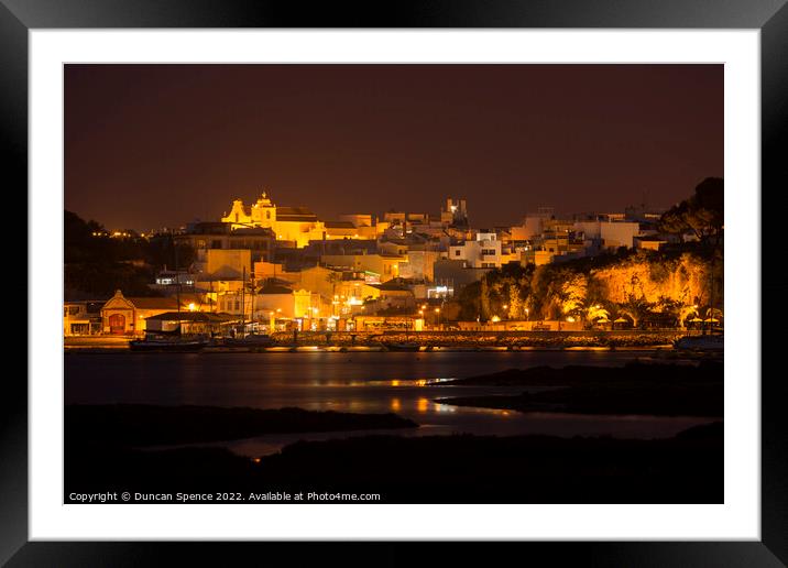 Alvor at Night, The Algarve, Portugal. Framed Mounted Print by Duncan Spence