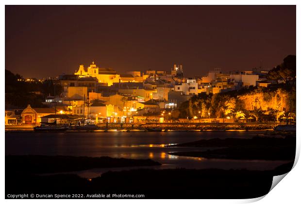 Alvor at Night, The Algarve, Portugal. Print by Duncan Spence