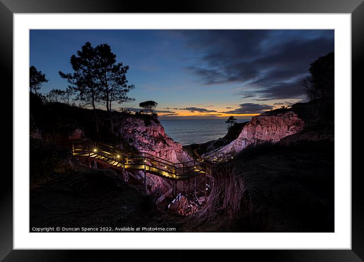 sunset at Falesia, Portugal Framed Mounted Print by Duncan Spence