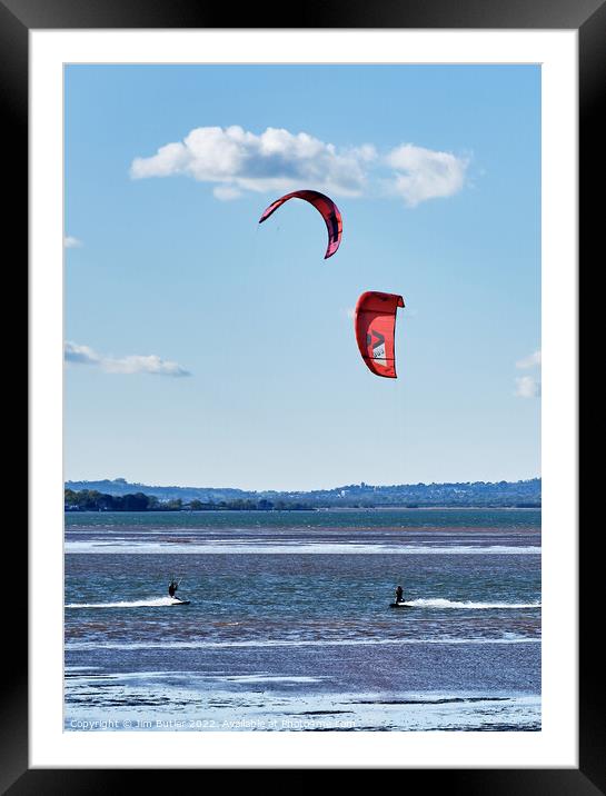 Kite Surfers Framed Mounted Print by Jim Butler