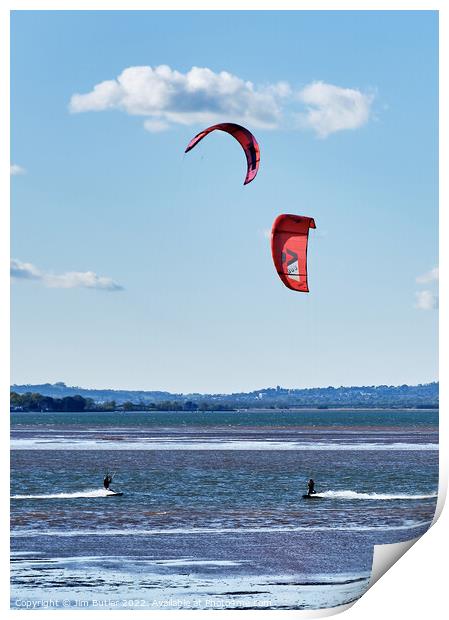 Kite Surfers Print by Jim Butler