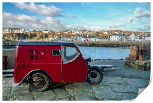 Vintage Reliant Delivery Van at Portpatrick Print by Derek Beattie