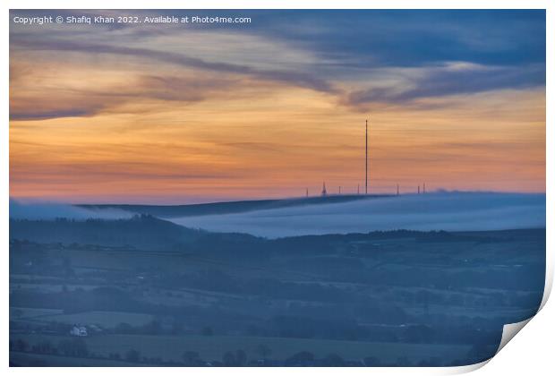 Misty Morning at Winter Hill, Lancashire, UK Print by Shafiq Khan