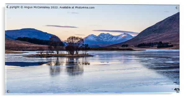 Frozen Loch Droma with An Teallach in distance Acrylic by Angus McComiskey
