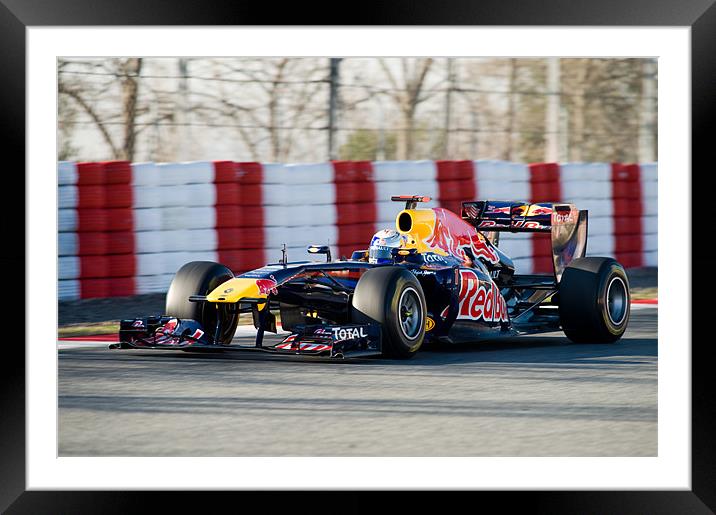 Sebastian Vettel - Redbull RB6 Spain 2011 Framed Mounted Print by SEAN RAMSELL