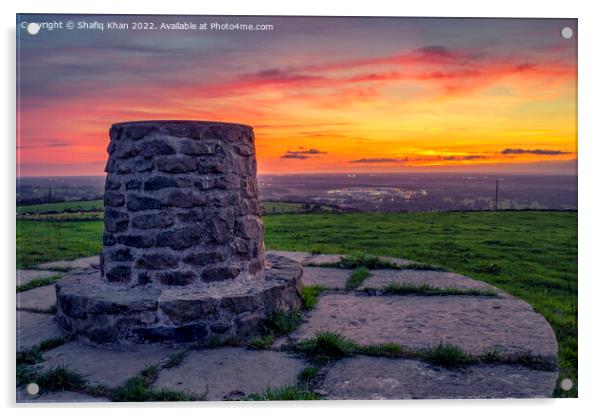 Sunset from Mellor Millennium Viewpoint, Blackburn Acrylic by Shafiq Khan