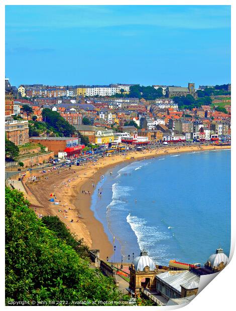 Scarborough, North Yorkshire in portrait. Print by john hill