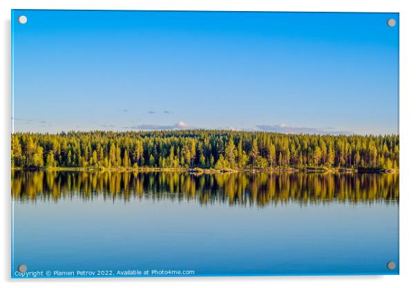 Sweden Summer Lake Acrylic by Plamen Petrov