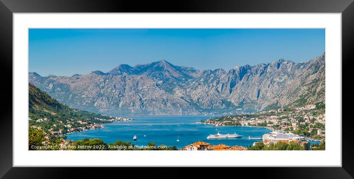 Panorama of Kotor Bay, Montenegro Framed Mounted Print by Plamen Petrov