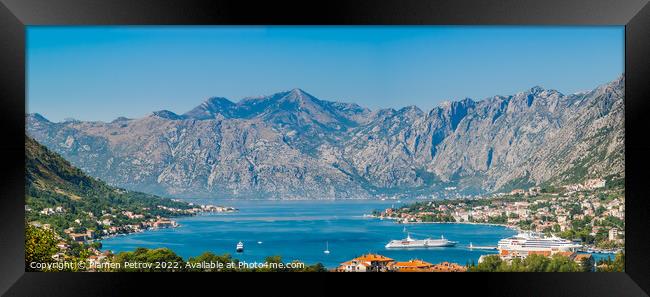 Panorama of Kotor Bay, Montenegro Framed Print by Plamen Petrov