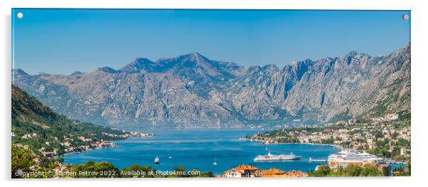 Panorama of Kotor Bay, Montenegro Acrylic by Plamen Petrov