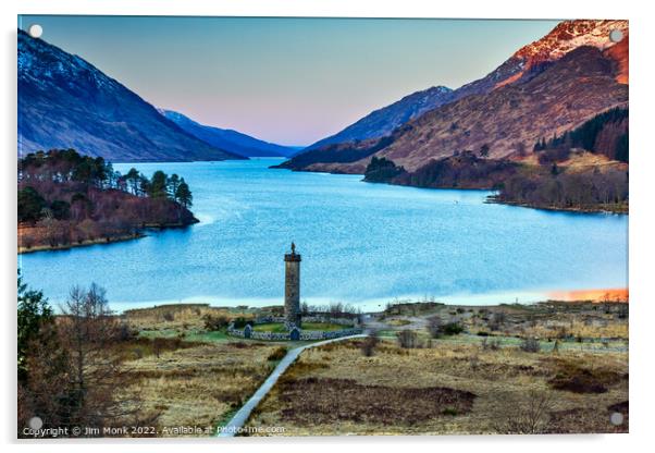 The Glenfinnan Monument and Loch Shiel Acrylic by Jim Monk