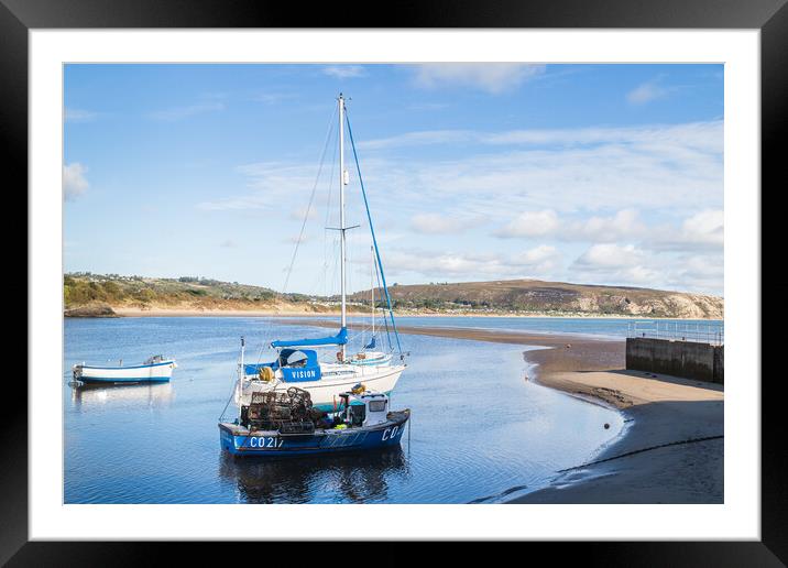 Boats moored at Abersoch Framed Mounted Print by Jason Wells