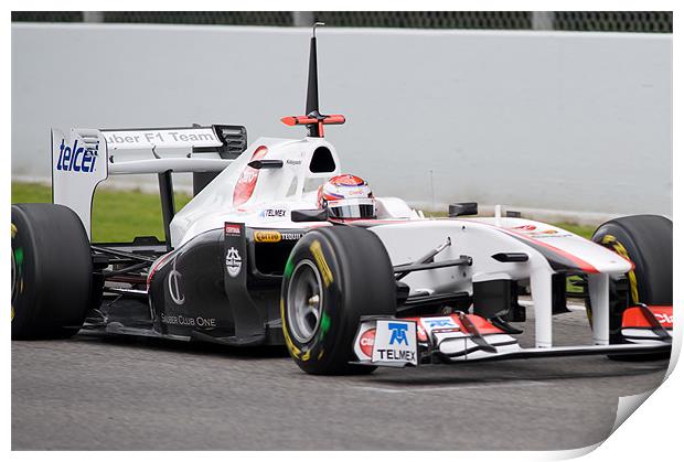 Kamui Kobayashi -Sauber F1 Team C30 Print by SEAN RAMSELL