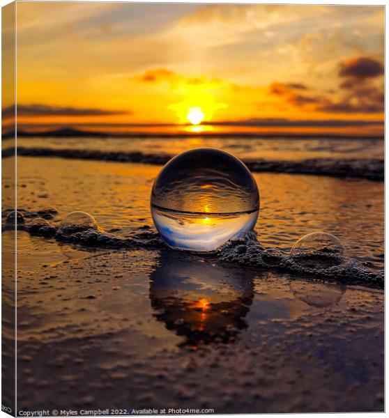 Glassball meets the tide Canvas Print by Myles Campbell