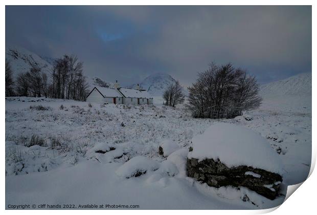 Black rock cottage Glencoe Print by Scotland's Scenery