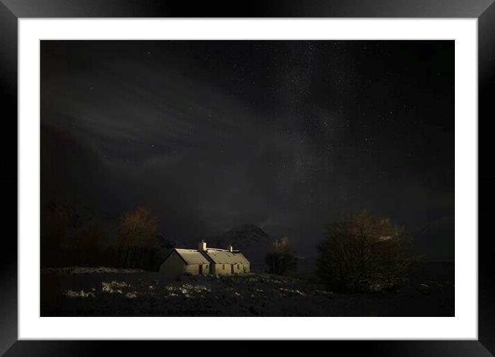 Black rock cottage at night Framed Mounted Print by Scotland's Scenery