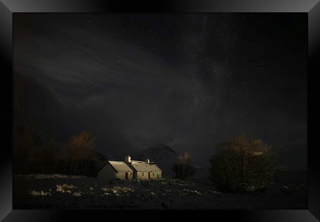 Black rock cottage at night Framed Print by Scotland's Scenery