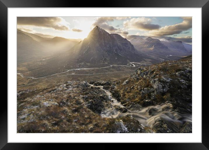 Glencoe Sunburst Framed Mounted Print by Scotland's Scenery