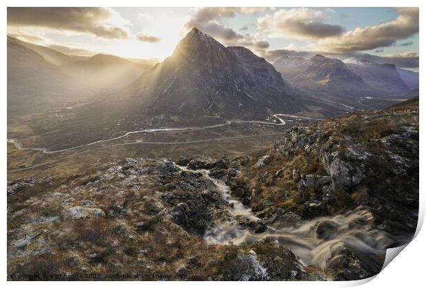 Glencoe Sunburst Print by Scotland's Scenery