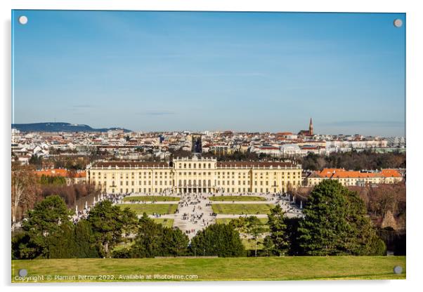 Schonbrunn Palace in Vienna, Austria. Acrylic by Plamen Petrov