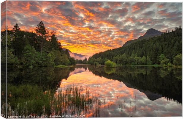 Sunrise, Glencoe Lochan, Glencoe, Highlands Scotland. Canvas Print by Scotland's Scenery