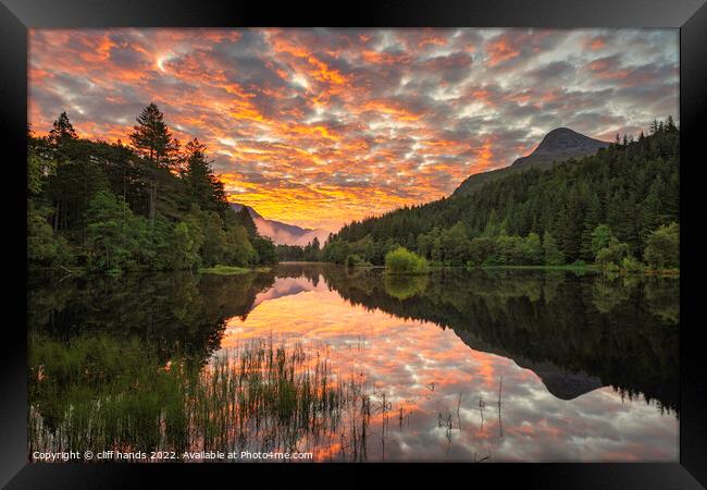 Sunrise, Glencoe Lochan, Glencoe, Highlands Scotland. Framed Print by Scotland's Scenery