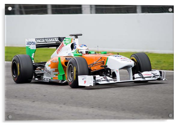 Paul Di Resta - Force India - Spain 2011 Acrylic by SEAN RAMSELL