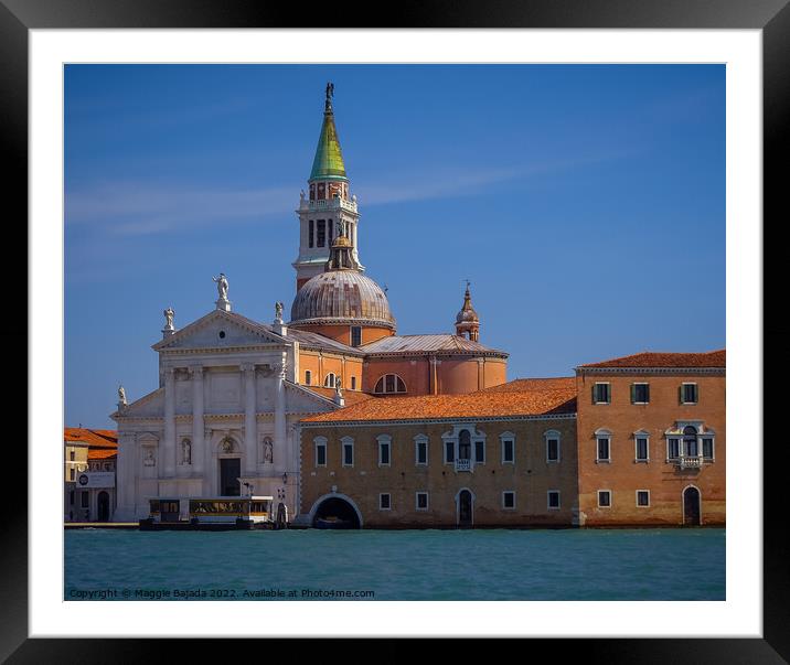 Picturesque of Architecture Building along Venice Canals Framed Mounted Print by Maggie Bajada