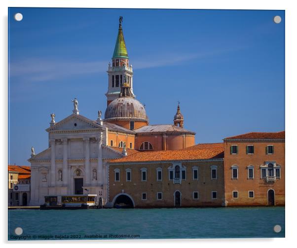 Picturesque of Architecture Building along Venice Canals Acrylic by Maggie Bajada