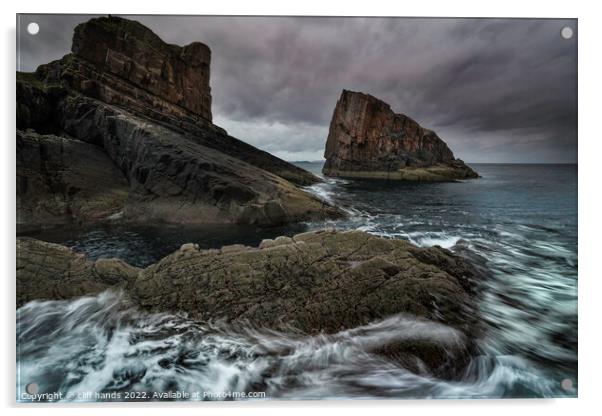 Clachtoll beach rock slip. Acrylic by Scotland's Scenery
