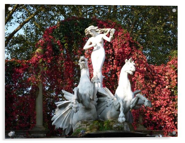 The Naked Ladies Statue, York House Gardens Acrylic by Peter Hodgson