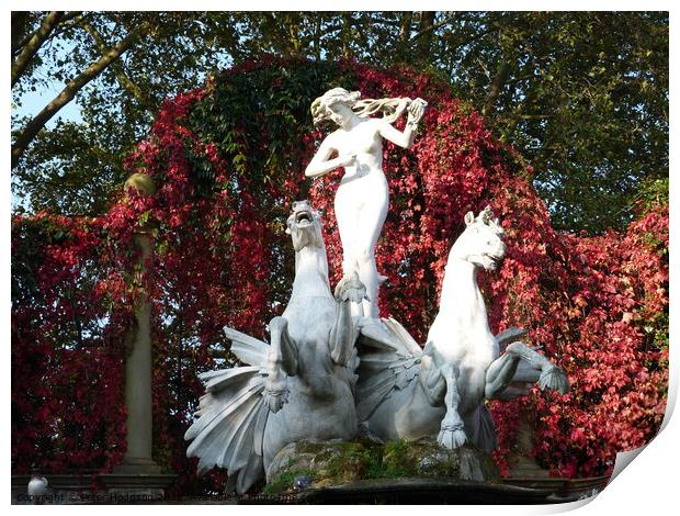 The Naked Ladies Statue, York House Gardens Print by Peter Hodgson