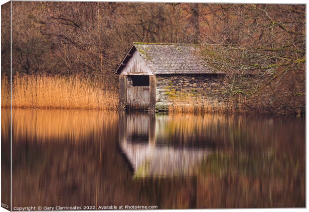 Rydal Water Boathouse Canvas Print by Gary Clarricoates
