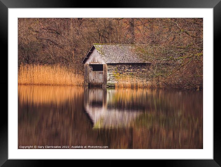 Rydal Water Boathouse Framed Mounted Print by Gary Clarricoates