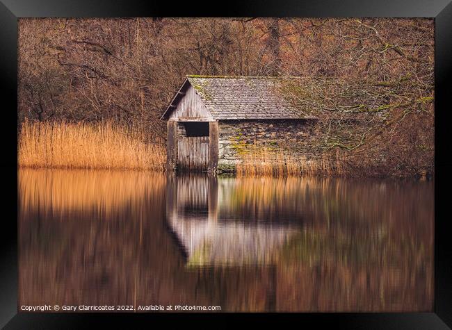 Rydal Water Boathouse Framed Print by Gary Clarricoates