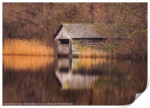 Rydal Water Boathouse Print by Gary Clarricoates