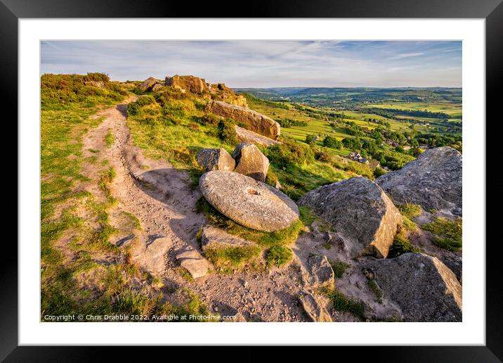 Abandoned Millstone at Curbar Edge Framed Mounted Print by Chris Drabble