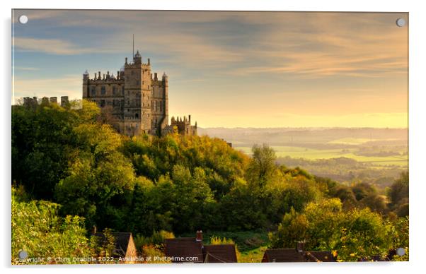 Bolsover Castle in last light Acrylic by Chris Drabble