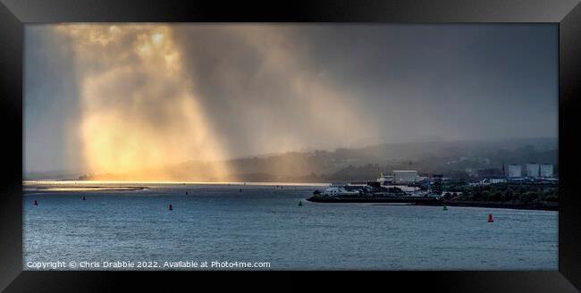 Crepuscular rays on the Firth of Clyde Framed Print by Chris Drabble