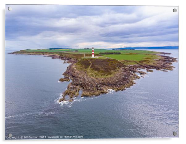 Approaching Tarbat Ness Lighthouse Acrylic by Bill Buchan