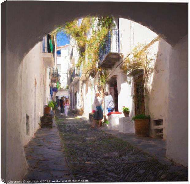 Cobbled streets of Cadaques - C1905 5550 PIN Canvas Print by Jordi Carrio