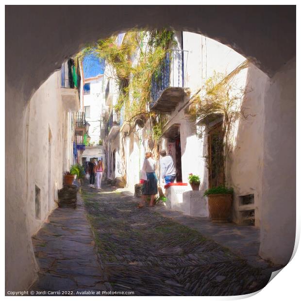 Cobbled streets of Cadaques - C1905 5550 PIN Print by Jordi Carrio