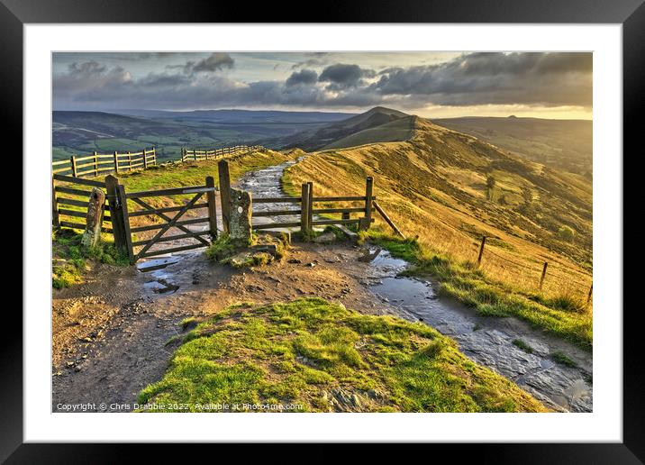 The Peakland Ridge at Dawn Framed Mounted Print by Chris Drabble
