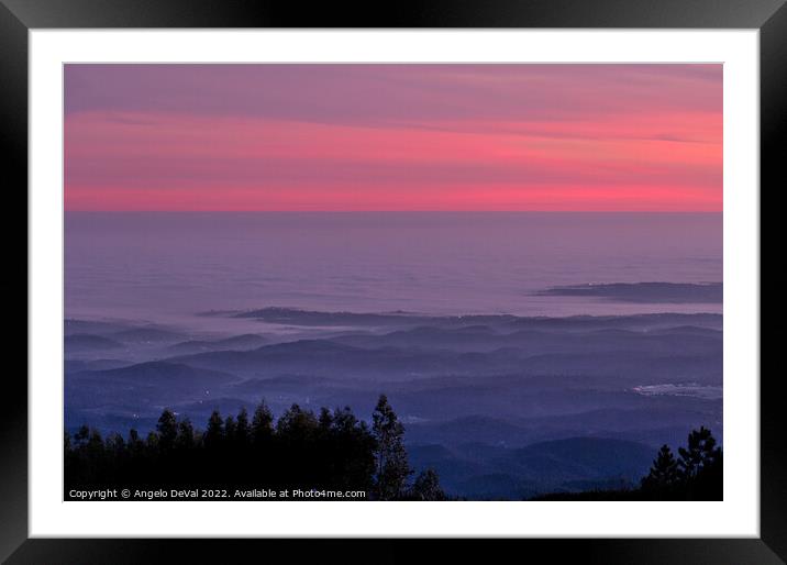 Twilight view from Foia in Monchique Framed Mounted Print by Angelo DeVal